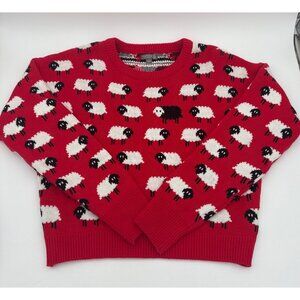 Cupcake Women's Black Sheep Sweater Red Cotton Blend Medium Colorful Whimsy